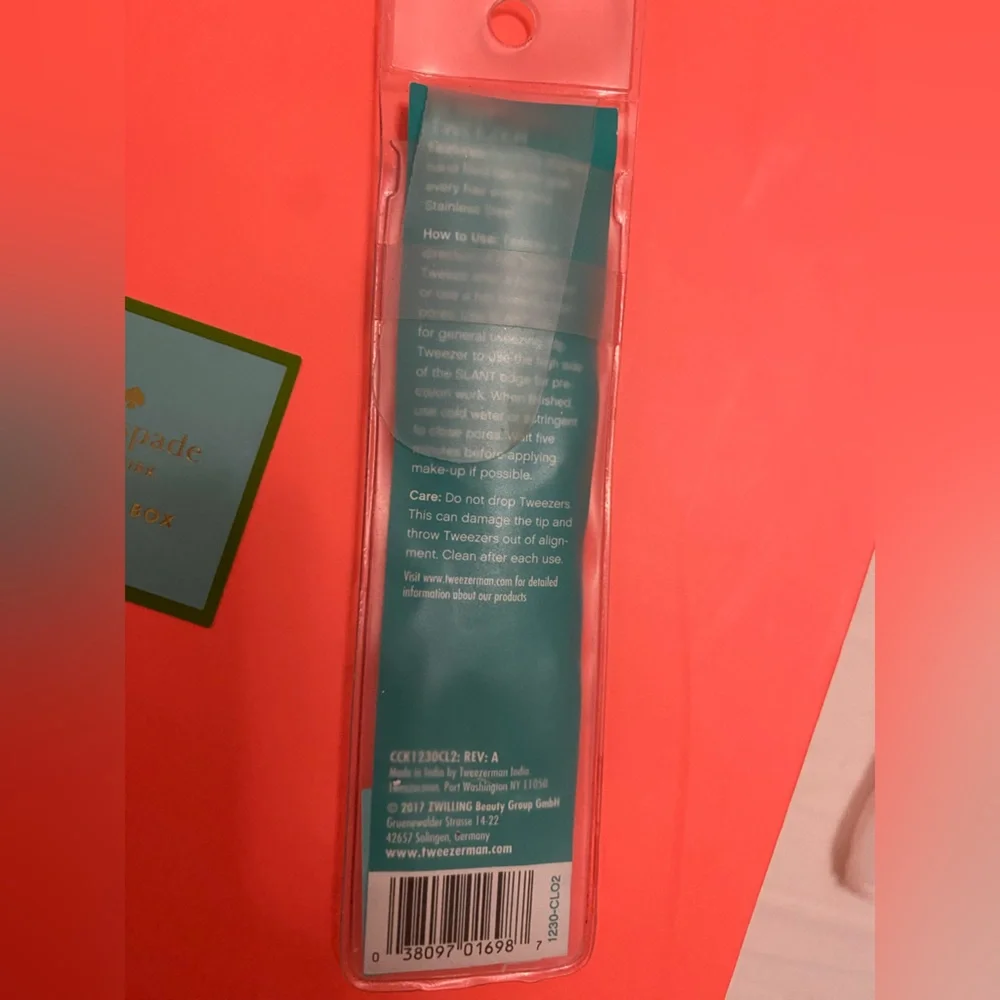 Tweezerman Stainless Steel Standard Slant Tweezer Eyebrow Regular Size NWT black